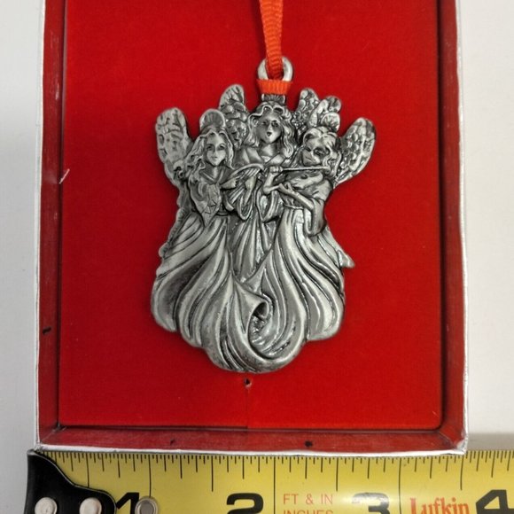 Wallace silversmiths 3 angels pewter mini Christmas Ornament New in box - Picture 5 of 6